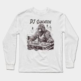 DJ Sasquatch Funny Bigfoot with Turntables Long Sleeve T-Shirt